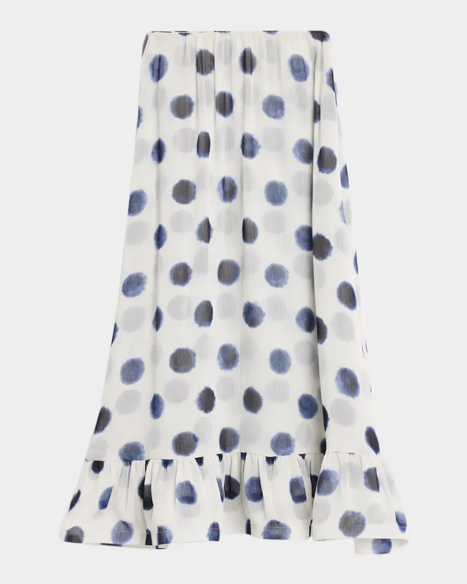 Dot Pattern Flared Skirt