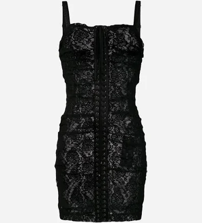 Dolce & Gabbana Women's Lace-up Satin-Trimmed Stretch-lace