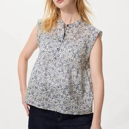 UNIQLO Women's Sleeveless Cotton Pintuck Blouse