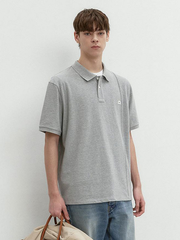 Unisex Leather Logo Polo Shirt