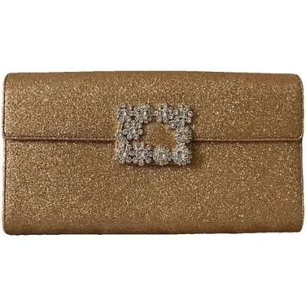 Roger Vivier Crystal Flower Buckle Envelope Clutch