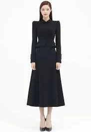 Crepe a Line Skirt