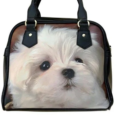W Concept Puppy Leather Cross-Body Bag