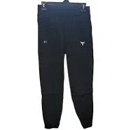 Under Armour Project Rock Men's S Black Sweatpants Loose Fit Front Pockets