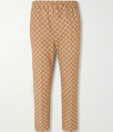 Gucci Men GG-jacquard Cotton-Blend Canvas Trousers
