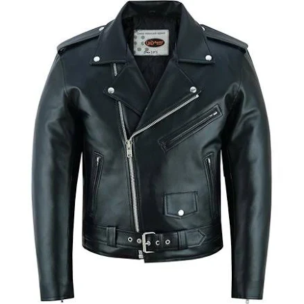 Daniel Smart Men's Economy Zip Up Faux Leather Motorcycle Jacket