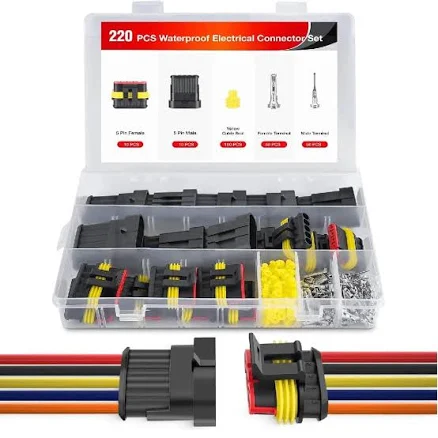 Nilight 220PCS 5 Pin Electrical Connector Plug