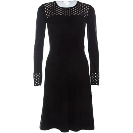 Fendi Black Knit Openwork Dress Size 40 IT
