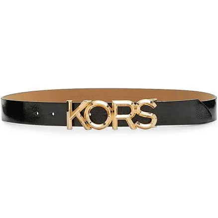 Michael Kors Women's Logo Patent Leather Belt