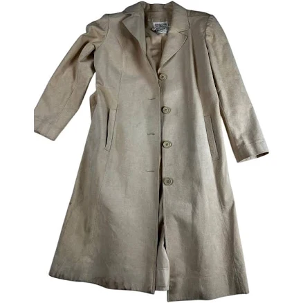 Vintage Roth-le Cover Ultrasuede Trench Coat Beige Tan Belt Classic
