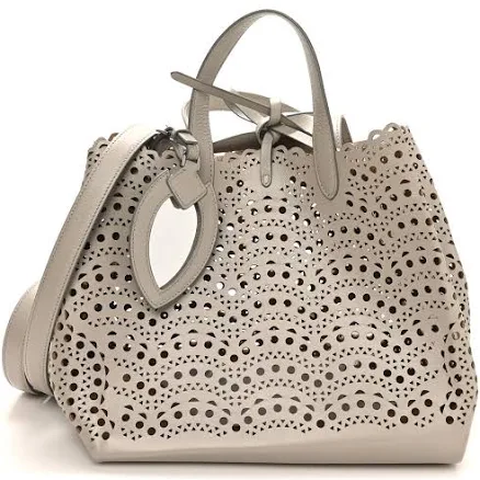 Alaia Lux Calfskin Vienne Wave Mina 25 Bag Perle