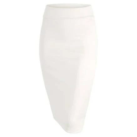 Made by Johnny Women's Elastic Waist Stretch Midi Pencil Skirt