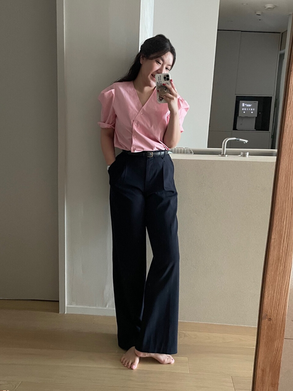 Diagonal Button Blouse _3 Colors