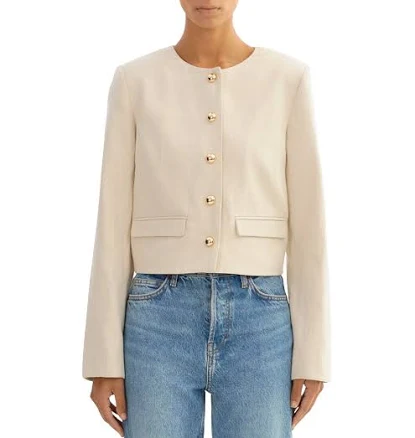 Lamarque Women's Francina Collarless Linen Twill Jacket