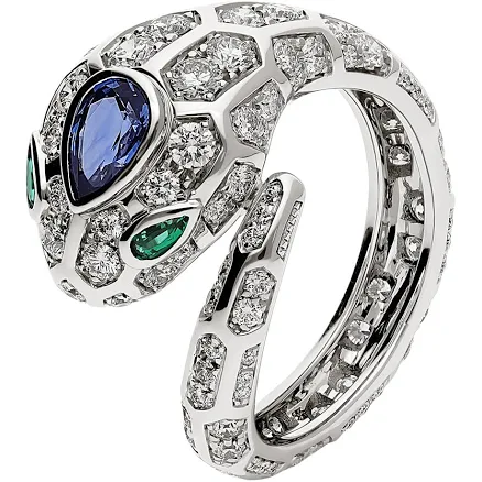 Bvlgari White gold, Diamond And Sapphire Serpenti Ring
