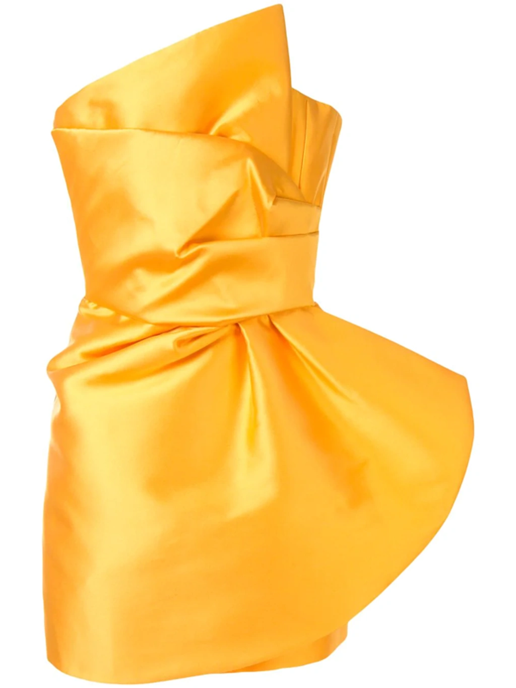 Strapless Architectural Mini Dress In Yellow
