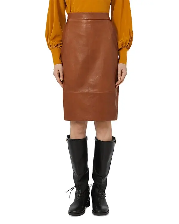 Papaile Leather Pencil Skirt