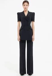 Silk Straight Line Stitch Pants
