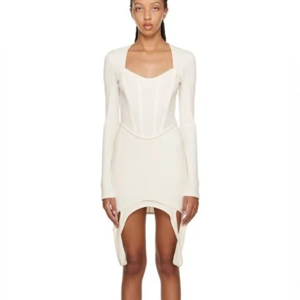 Dion Lee Organic Cotton Rib Double Lock Corset Minidress