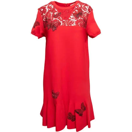Valentino Women's Butterfly Embroidery Lace-Knit Dress