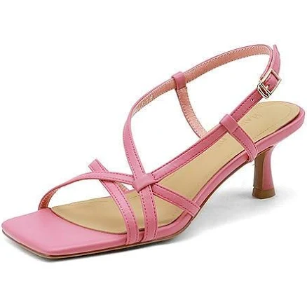 Open Toe Muti Strap Sheepskin Slingback Sandals