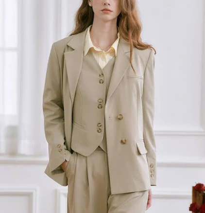 Yvonne Notched Collar Single Breasted Blazer