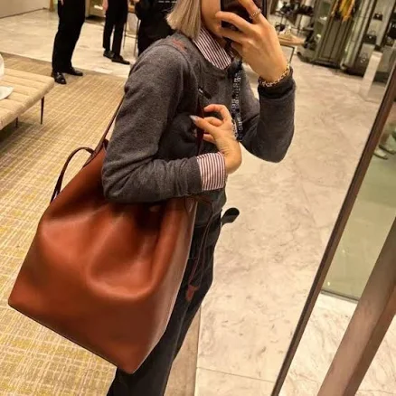 Handmade Leather Bucket Bag