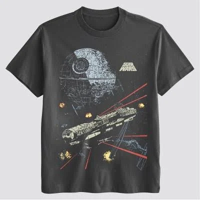 Star Wars Death Star Millenium Falcon Graphic T-Shirt