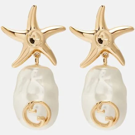 Gucci Interlocking G faux pearl drop earrings Women