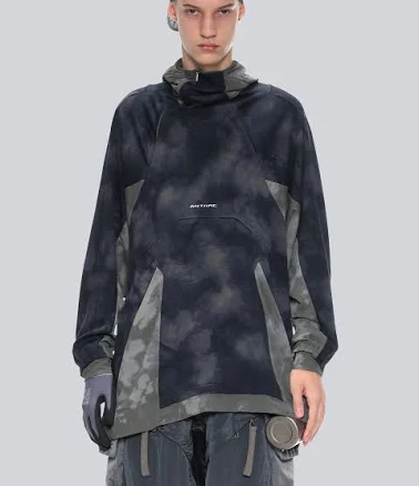 Contrast Knit Panel Hoodie