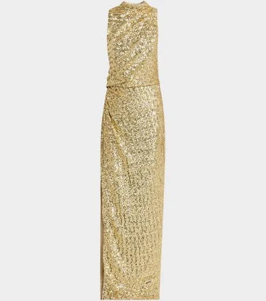 Balmain Women's Sequined Halterneck Gown