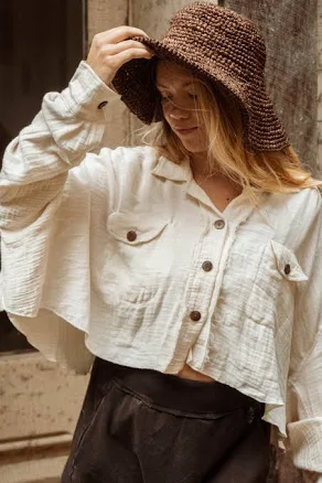 Gardenbelle Organic Cotton Bamboo Crop Shacket