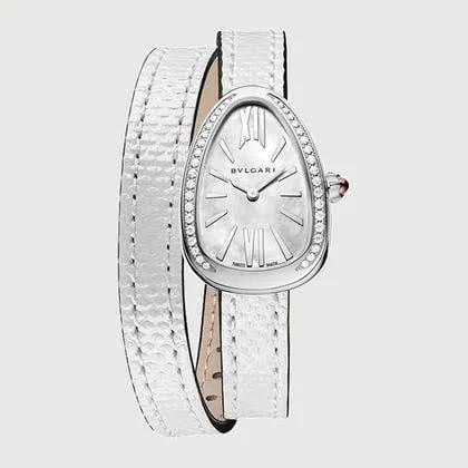Bulgari Serpenti Women's Double Leather Watch with Mother of Pearl Dial
