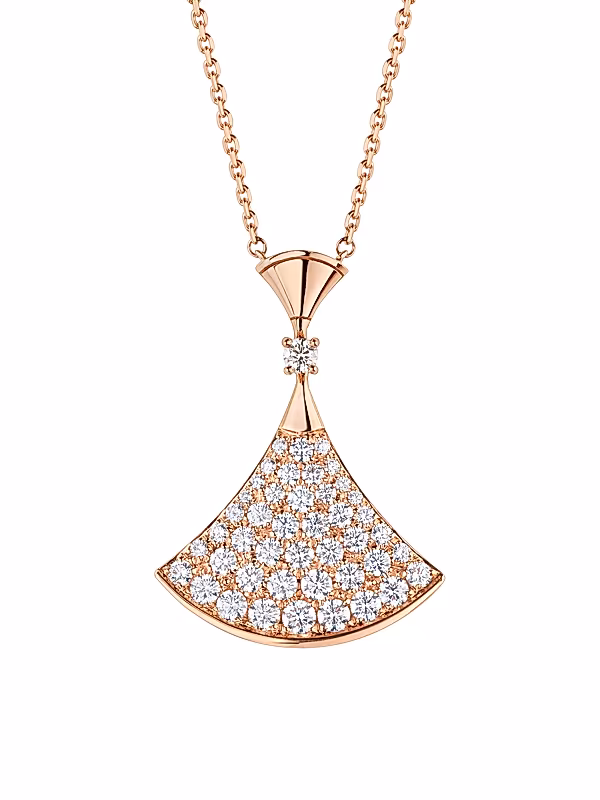 Divas’ Dream Tiered Diamond Pendant Necklace in 18k Rose Gold