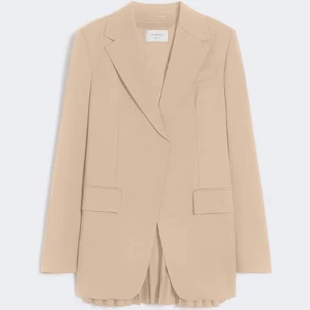Sportmax Tailored Wool Blazer with Pleated Back
