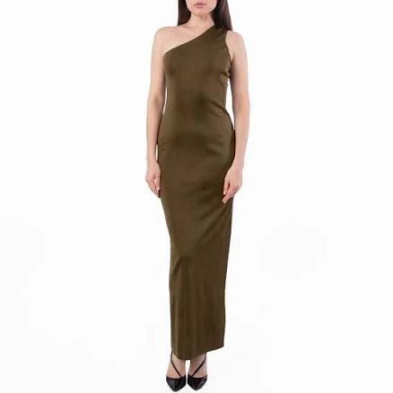 SAINT LAURENT Women's One-Shoulder Silk Maxi Dress