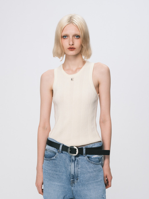 W Ribbed Knit Sleeveless