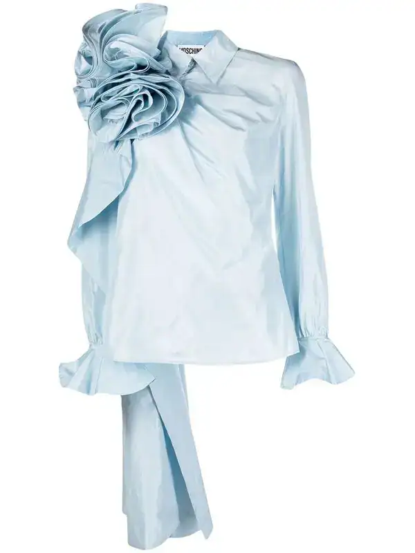 Maxi-flower Silk Taffeta Blouse