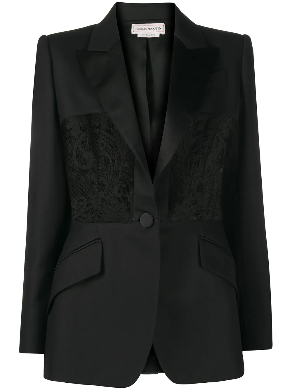 Lace-panel Blazer