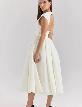 Debutante Moire Satin Midi Dress