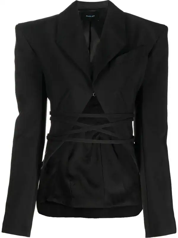 Tie-fastening Split Blazer