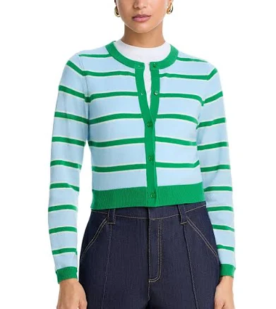 Alice + Olivia Women's Dollie Stripe Cashmere Cardigan