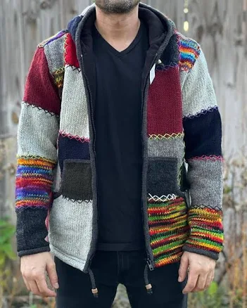 Patchwork Wool Fleece Lined Jacket