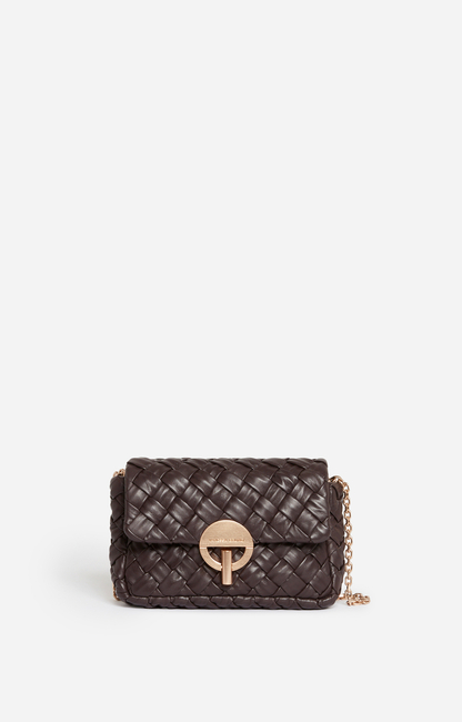 Medium Braided Leather Moon Bag