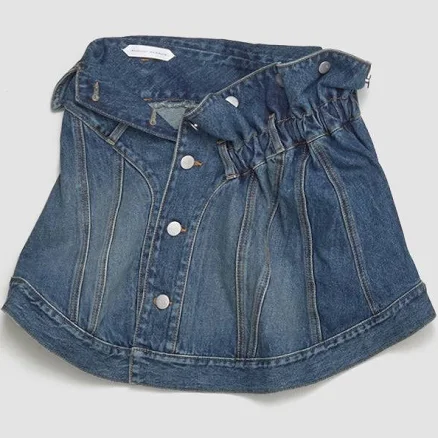 August Barron Belted Denim Jacket Skirt