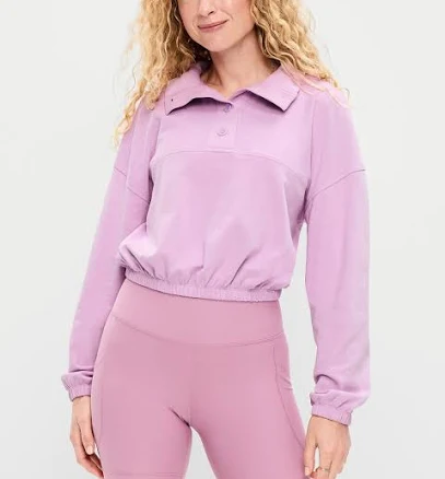Old Navy Women's Button-Up Funnel-Neck Sweatshirt