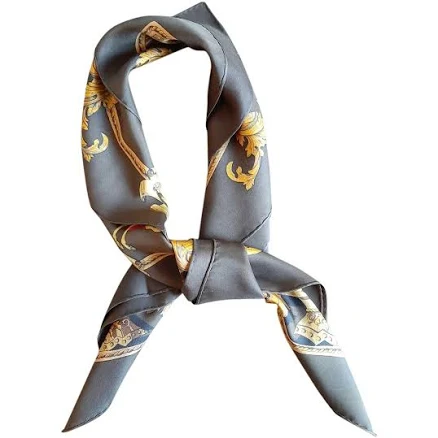 Hermès Brown Silk Carré 90 Scarf with Barocco Print