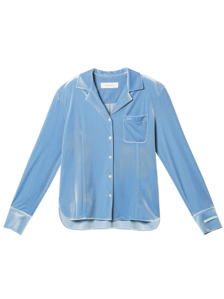 Basic Embroidered Velvet Shirt