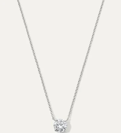 Lab Diamond Solitaire Necklace Jane Jewels Luxury Fine Jewelry by Ellie Zeiler 14k Gold / Lab Diamond