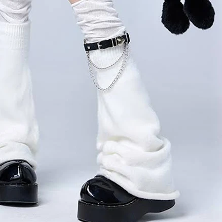 Buckle Strap and Chain Leg Warmers